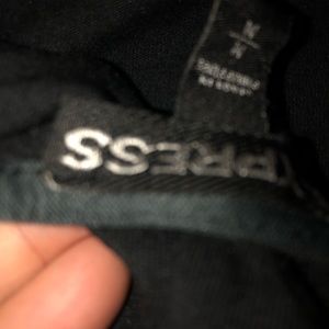 Black tank top with faux leather sleeveless